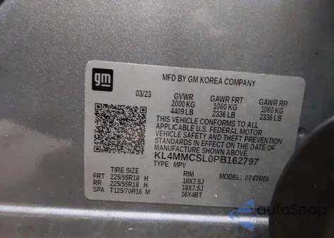 2023 Buick Encore Gx Preferred Awd из США, поврежденный, VIN KL4MMCSL0PB162797